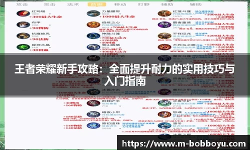 王者荣耀新手攻略：全面提升耐力的实用技巧与入门指南